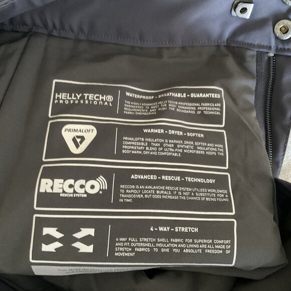 Helly Hansen Tech Ski Snowboard Pants Black Men's Small Navy Gray - Picture 7 of 16